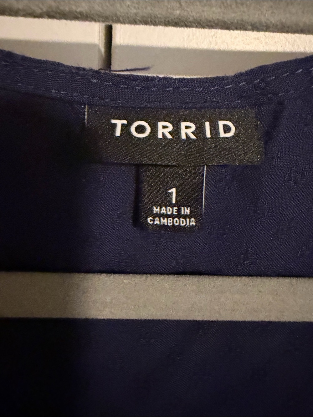 torrid Navy Ruffle-Trim Button Blouse - Picture 2 of 3